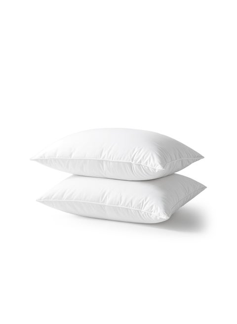 Twin Rest 2 Piece Set Piping Extra Soft Pillow Micro Fiber White 50x70cm