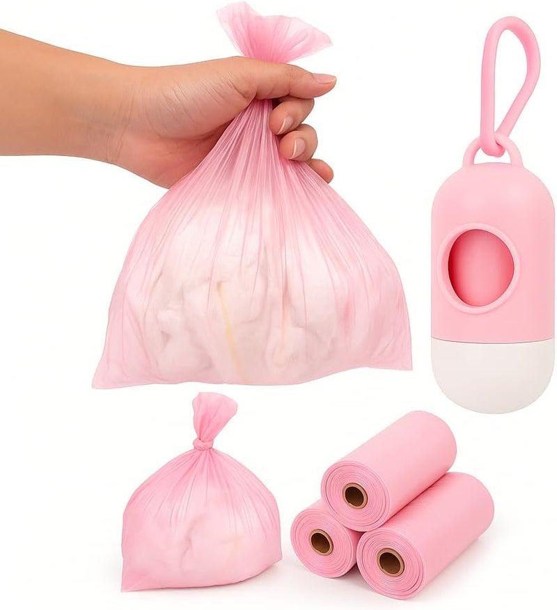 4 Refill Rolls/80 Bags Diaper Bags Disposable for Baby, Waste Bags with Dispenser, Convenient and Quick Diaper Disposal (PINK) - Image 5