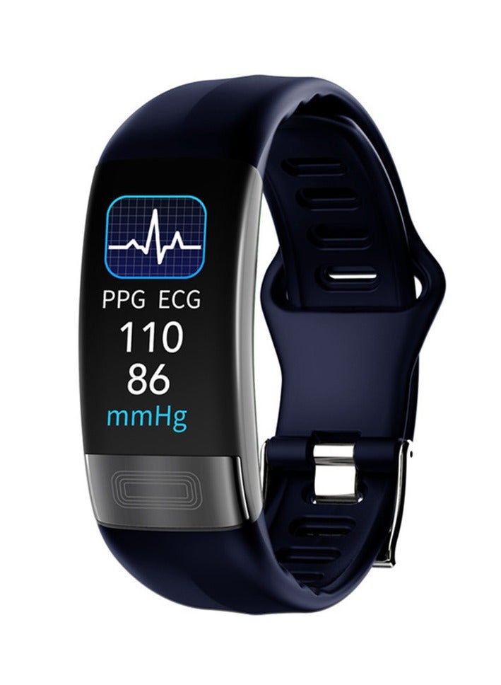 ECG + PPG P11 Plus Smart Wristband Fitness Tracker for Women Men Calorie Blood Pressure Waterproof Sport Smartband Health Smartwatch (Blue) - Image 1