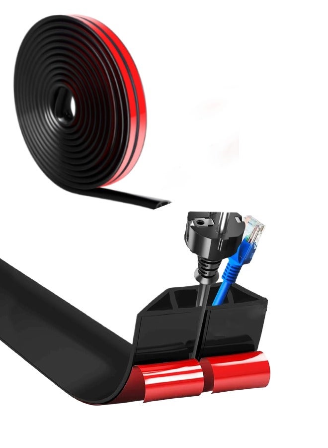 Super ZYouth Cord Cover Cable, Wall Cord Hider, Computer Cable Sleeve, Flexible PVC Cable Concealer for Home and Office, Black, for Home, Office, Gym, 2m/78in - Image 1