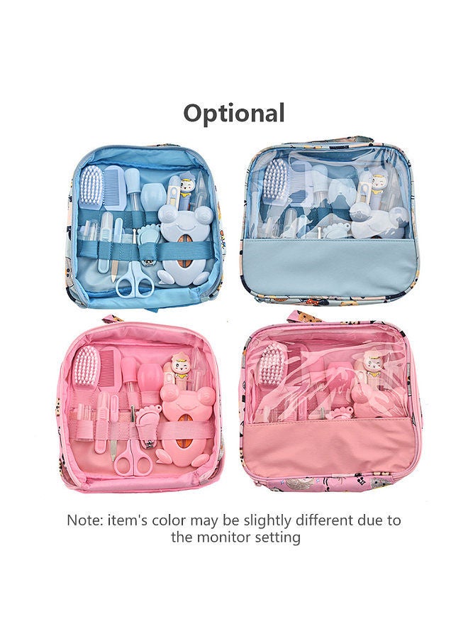 Baby Grooming Kit Set 13 PCS Baby Healthcare and Grooming Kit Thermometer Feeder Nasal Aspirator Finger Toothbrush Newborn Manicure Set Infant Nail Clippers Hairbrush Tool Set  - Image 5