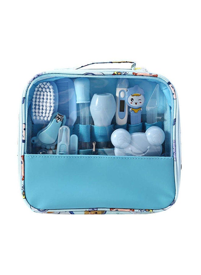 Baby Grooming Kit Set 13 PCS Baby Healthcare and Grooming Kit Thermometer Feeder Nasal Aspirator Finger Toothbrush Newborn Manicure Set Infant Nail Clippers Hairbrush Tool Set  - Image 1