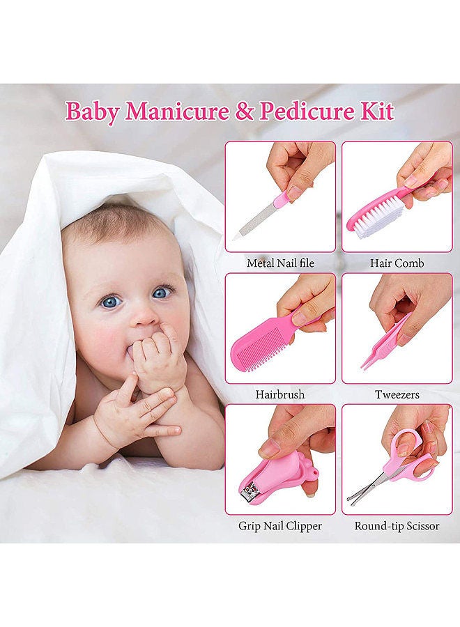 Baby Grooming Kit Set 13 PCS Baby Healthcare and Grooming Kit Thermometer Feeder Nasal Aspirator Finger Toothbrush Newborn Manicure Set Infant Nail Clippers Hairbrush Tool Set  - Image 4