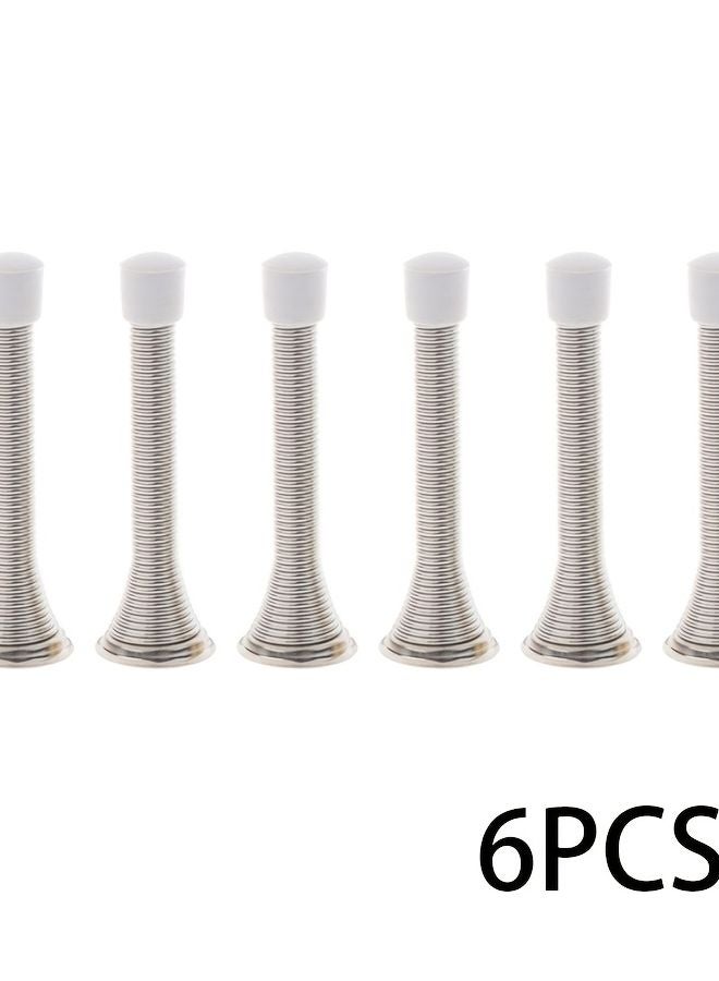 6pcs Heavy Duty Spring Door Stoppers Low Installation Wall And Bottom Door Bumpers - Image 2