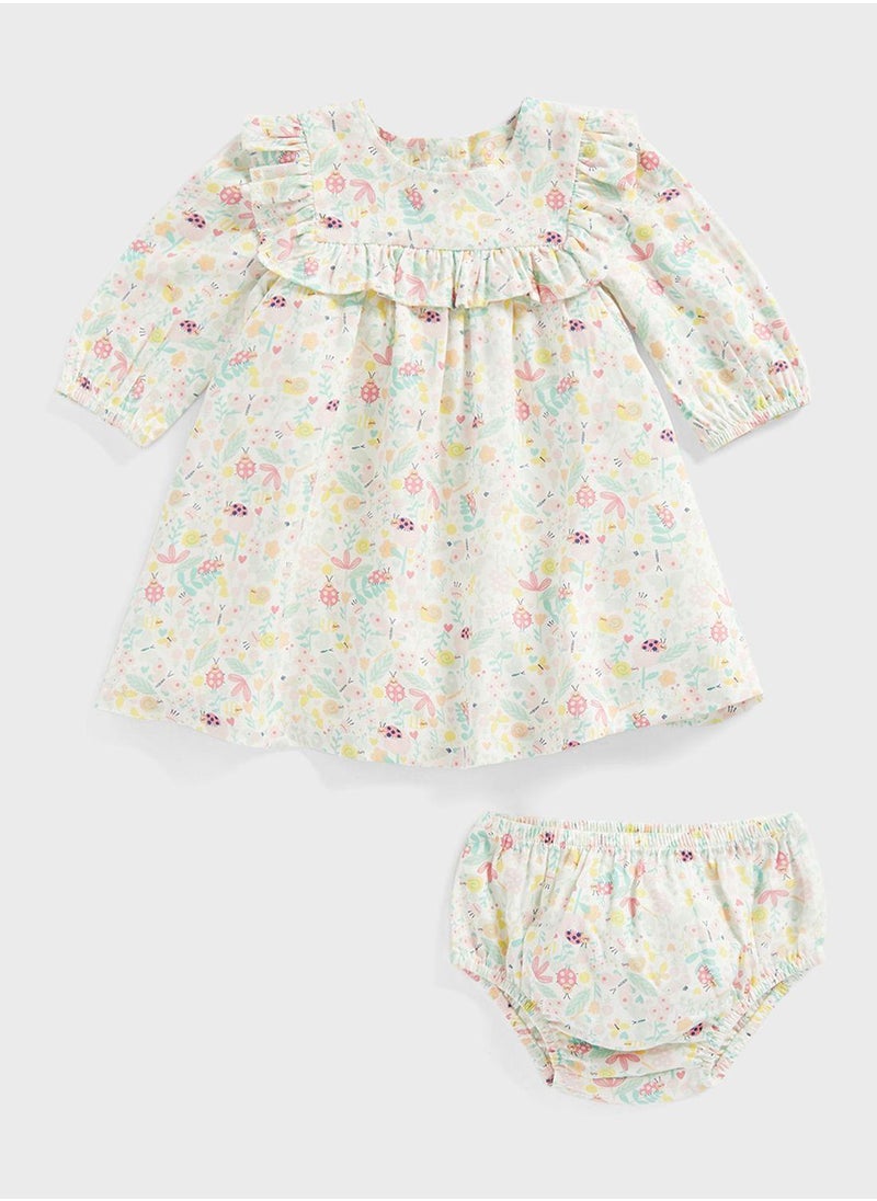 mothercare - Infant Printed Dress & Knicker Set - Image 1