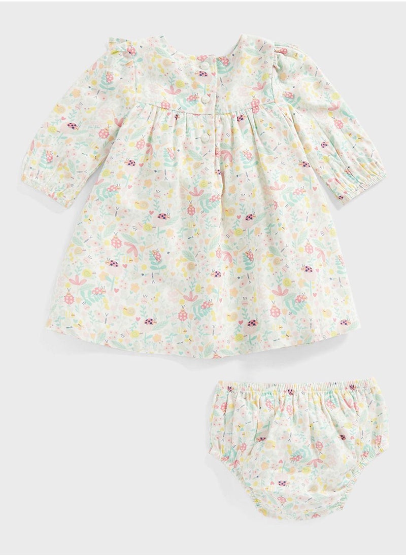 mothercare - Infant Printed Dress & Knicker Set - Image 1