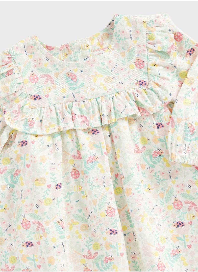 mothercare - Infant Printed Dress & Knicker Set - Image 1