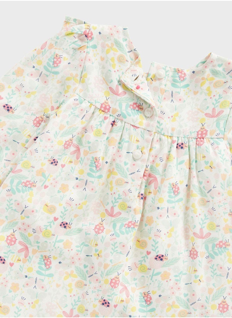 mothercare - Infant Printed Dress & Knicker Set - Image 1