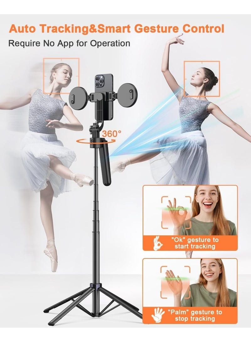 MUNTAQI 360° Face Tracking Smart Tripod – Auto Tracking Gimbal with Bluetooth, Selfie Stick & Tripod Stand | All-in-One Rotation Phone Holder for Vlogging, TikTok, YouTube, Video Calls - Image 3