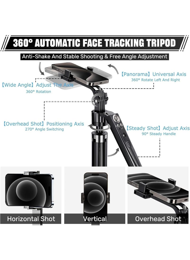 MUNTAQI 360° Face Tracking Smart Tripod – Auto Tracking Gimbal with Bluetooth, Selfie Stick & Tripod Stand | All-in-One Rotation Phone Holder for Vlogging, TikTok, YouTube, Video Calls - Image 5