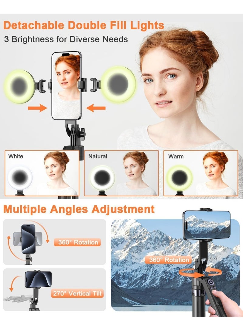 MUNTAQI 360° Face Tracking Smart Tripod – Auto Tracking Gimbal with Bluetooth, Selfie Stick & Tripod Stand | All-in-One Rotation Phone Holder for Vlogging, TikTok, YouTube, Video Calls - Image 2