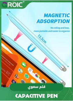 GROIC Blue Purple Stylus Pens for Touch Screens with Magnetic Adsorption, Universal Disc & Fiber Tips iPad Pencil, Compatible with iPhone, Android and All Capacitive Touch Screens  - Image 2