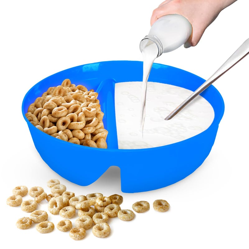 Just Solutions Crunch AntiSoggy Cereal Bowl  Keeps Cereal Fresh  Crunchy  BPA Free  Microwave Safe  Ice Cream  Topping Yogurt  Berries Fries  Ketchup and More  Blue