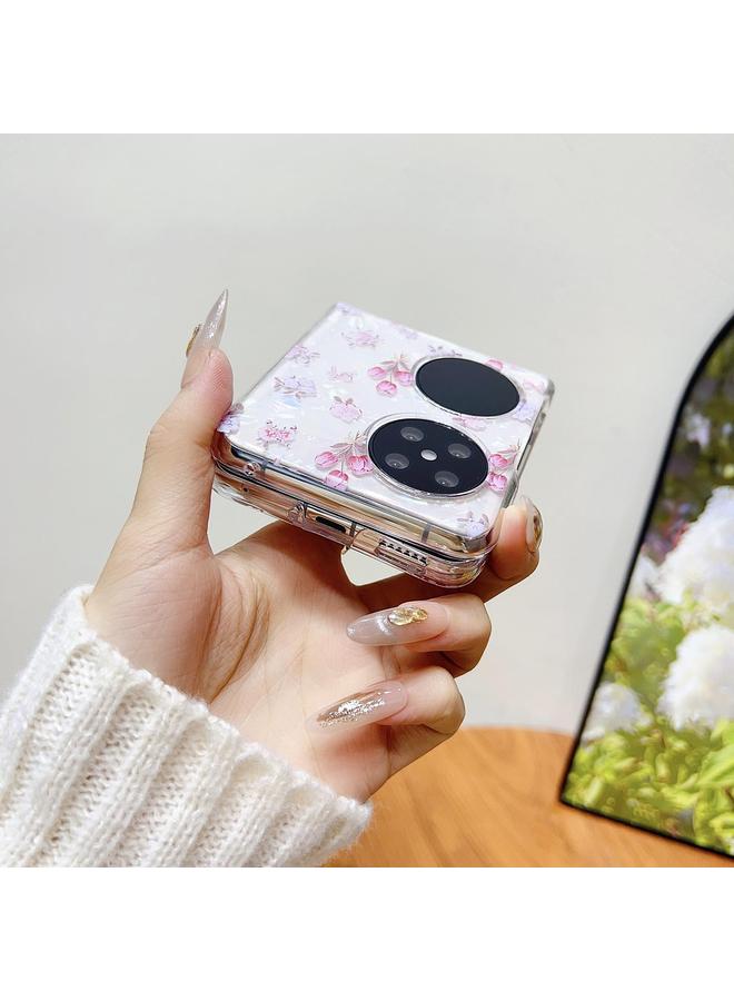 زبون جراب هاتف Huawei P50 Pocket Shell Texture Flower Pattern جراب هاتف واقٍ - Image 3