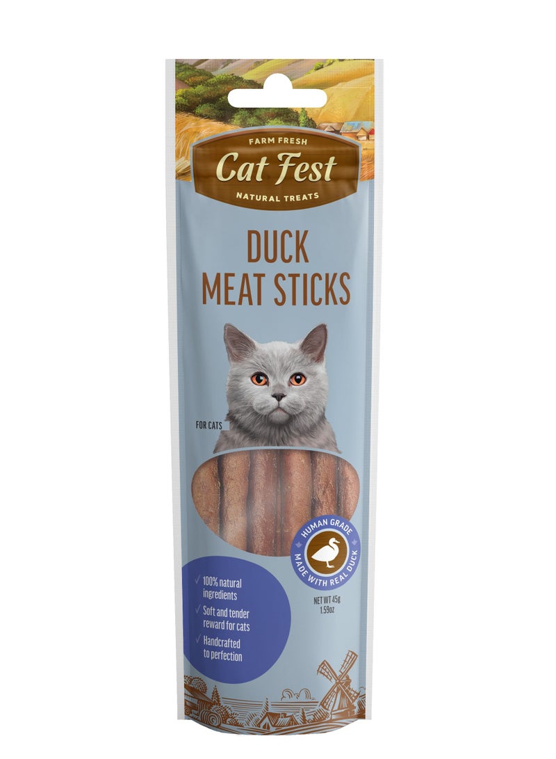 Cat fest Treats - Natural Meat Sticks Cat Treats , Duck Flavor (45g) - Image 1