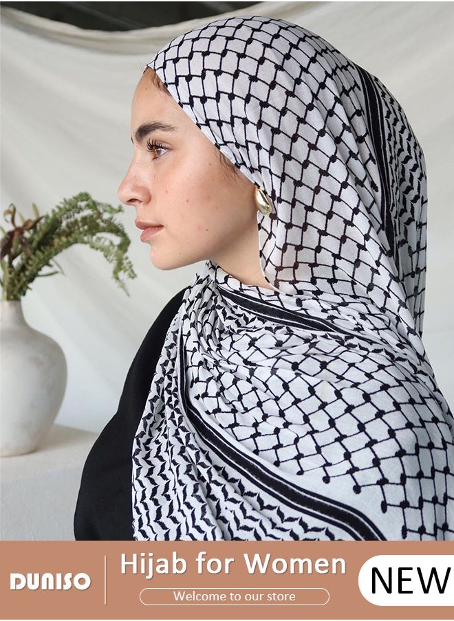 DUNISO Women's Hijab, Stylish and Comfortable Hijab Scarfs, Stretchy, Very Comfy & Good for Everyday Use, High Quality Polyester Satin Silk Hijab Doesn't Need a Pin  - Image 1