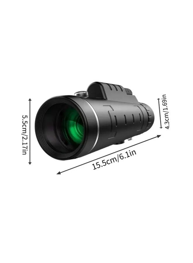 Black Monocular Telescope 40mm HD Optics with Tripod Smartphone Adapter for Outdoor - Image 3