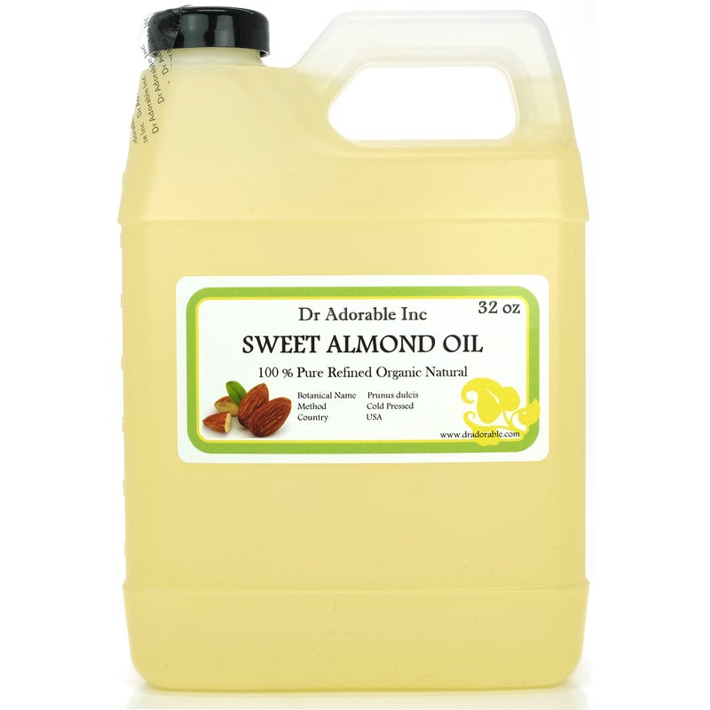 Dr Adorable 32 oz Sweet Almond Oil 100 Pure Natural Organic Cold Pressed