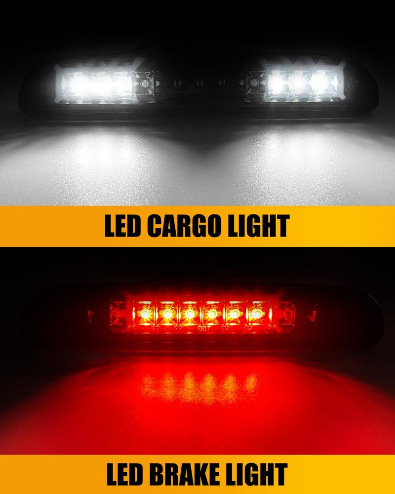 LESAUCE 3rd Third Brake Light, High Mount Stop Light Cargo Lamp Waterproof Red/White Smoke Lens for 1999-2016 Ford F-250 F-350 F-450 F-550 Super Duty, 1993-2011 Ford Ranger, 1994-2010 Mazda - Image 2