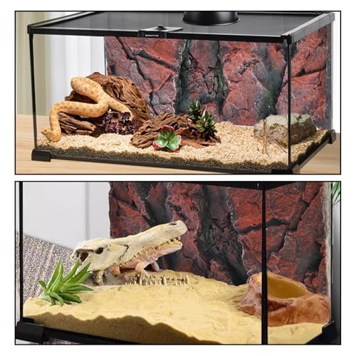 MUYG 3D Tank Background Board, Reptile Wall Backdrop Aquarium Rock Terrarium Cork Background Board DéCor Backgrounds Amphibian Habitat Decoration for Lizards Leopard Gecko Bearded Dragons Turtle - Image 4