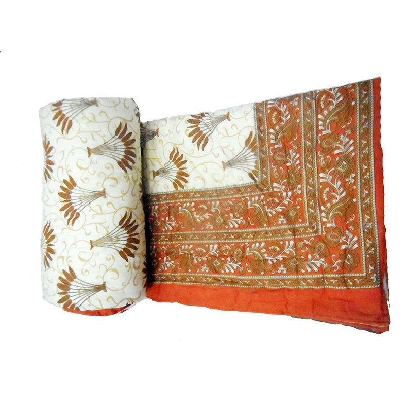 SAMRADHI Traditional Famous Jaipuri Beautiful Floral Print in Multi Colour Jaipuri Rajai/Razai/Quilt Single/Single Bed Quilt/Comforter/AC Quilt/AC Comforter - Image 3