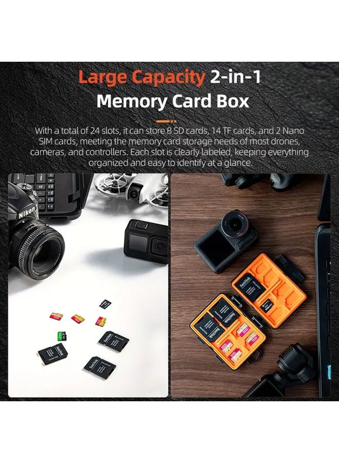 StartRC V1 Black صندوق تخزين بطاقات SD بسعة 8 بطاقات، غطاء سيليكون متين لـ DJI - Image 5