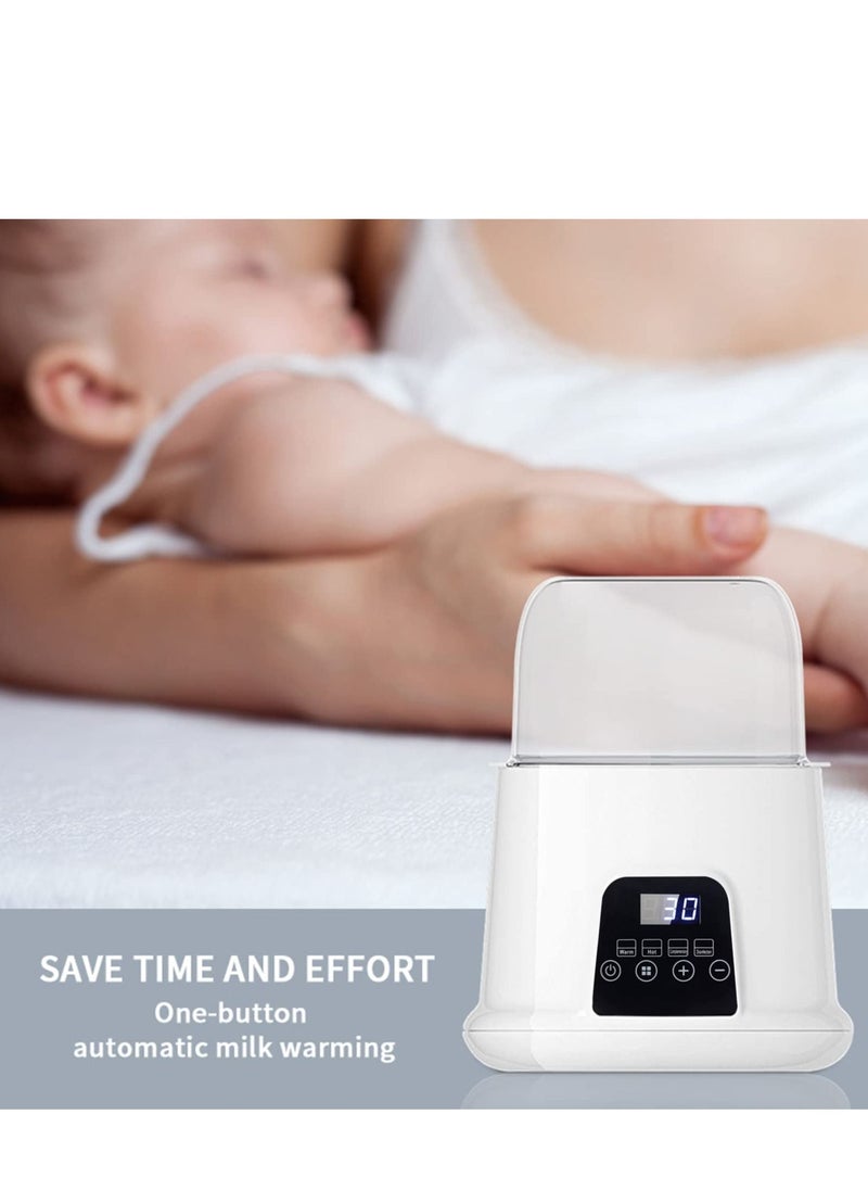 MIXDE Baby Bottle Warmer, 4-in-1 Smart Thermostat Double Bottle Baby Food Heater for Breast Milk Or Formula,Intelligent LED Panel Control Real-time Display of Fast Warming  - Image 2