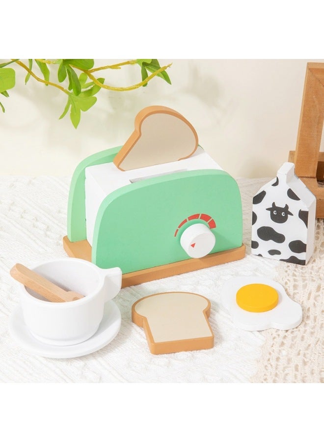 Wooden Children's Kitchen Toy Simulation Bread Machine Coffee Machine Juicer Kitchenware Boys' And Girls' Play Toys