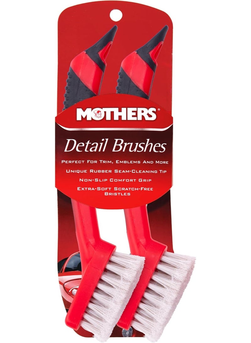 MOTHERS Mothers Car Detailing Brush for Stain and Hair Removal on Vinyl and Leather Seats - 2 Pack - Image 1