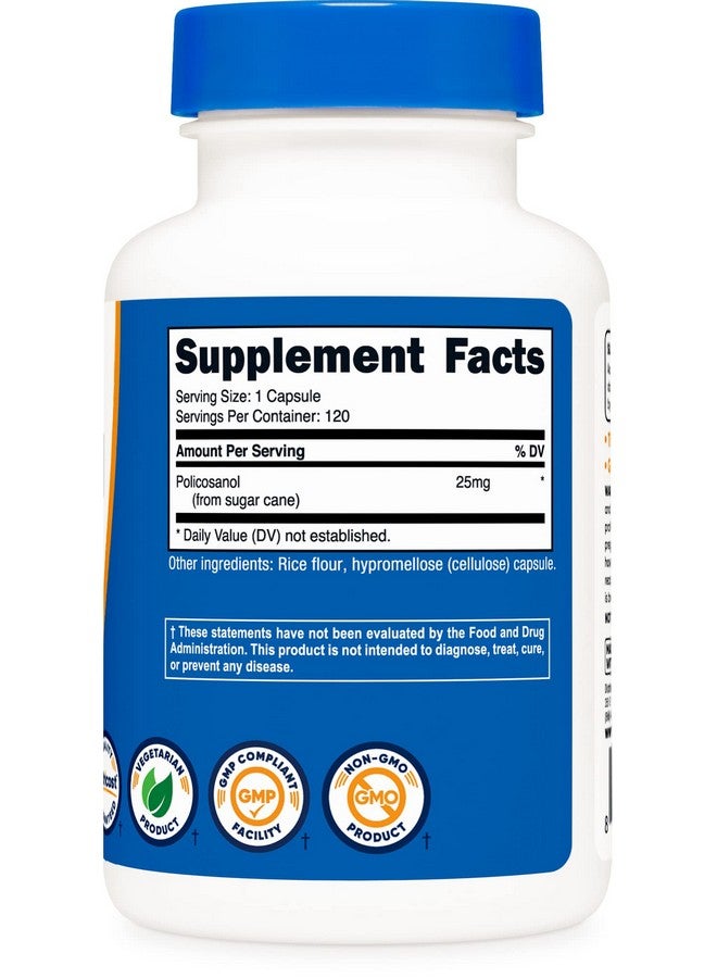 Nutricost Policosanol 25mg, 120 Capsules - Gluten Free, Non-GMO, and Vegetarian Friendly - Image 4