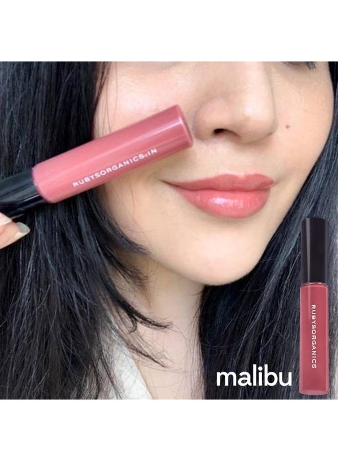 Ruby's Organics Lip Oil Gloss for Women and Girls, All Skin Tones- Moisturizing, Long Lasting, Non Sticky and Non Drying Formula, Glossy Texture, Natural Lip Makeup, Paraben Free - Malibu, 6.5ml - Image 3