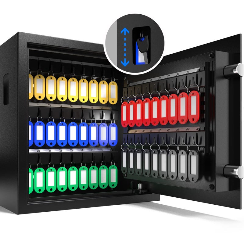 XDeer 45-Keys Key Lock Box Wall Mount with Advanced Anti-Theft Deposit Key Slot & LED Light, Key Cabinet with Combo and Key Lock, Key Safe for Hotels & Office & Companies & Car Dealerships 1PCS - Image 2