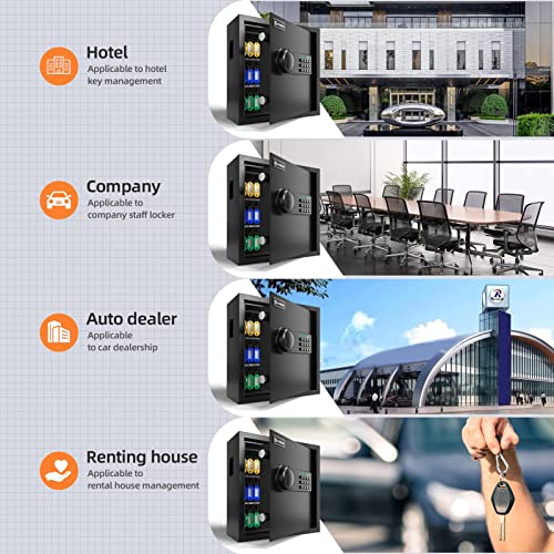 XDeer 45-Keys Key Lock Box Wall Mount with Advanced Anti-Theft Deposit Key Slot & LED Light, Key Cabinet with Combo and Key Lock, Key Safe for Hotels & Office & Companies & Car Dealerships 1PCS - Image 5