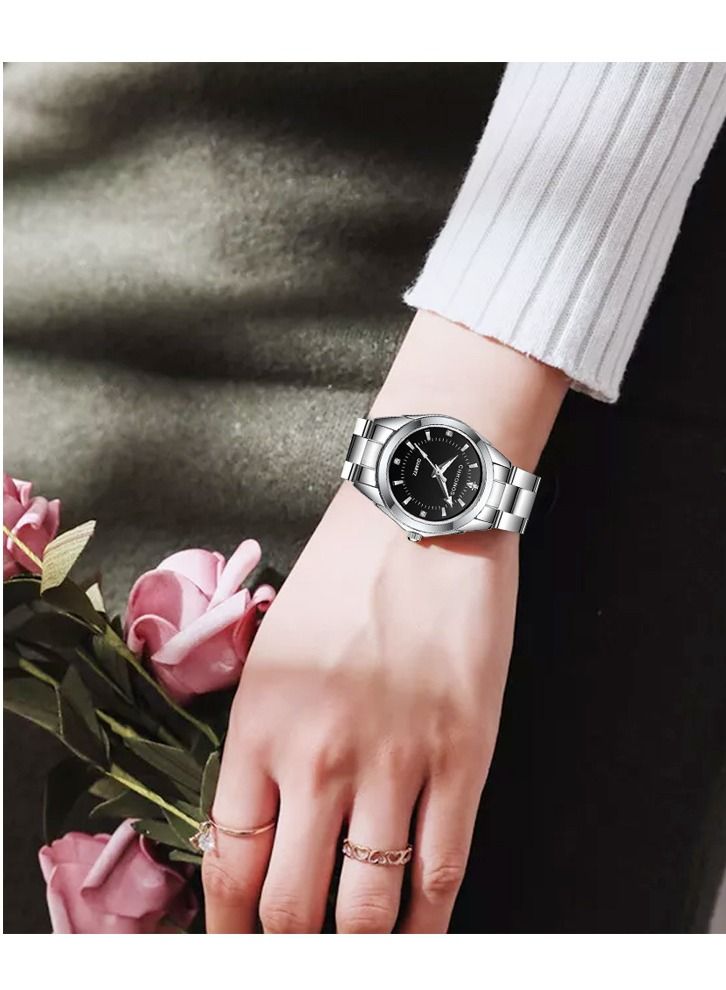 CHRONOS Waterproof Stainless Steel Quartz Watch Round Analog Lady Steel Watch - Image 5