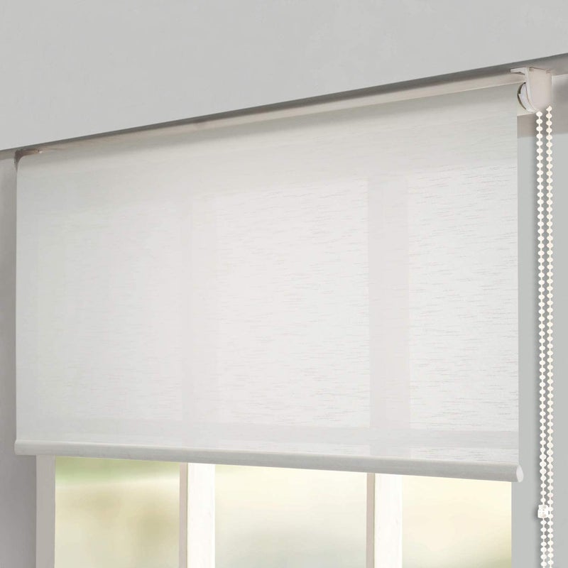 Deco Window Sheer Roller Blinds for Windows 42 Inches W X 84 Inches H Ivory RollUp Shades Light Filtering Sun UV Protection Polyester Curtains for Home Office - Image 3