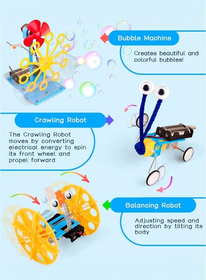 STEM Robotics Kit for Kids, 6-in-1 Science Experiments Building Toys with Electronic Motor, Engineering Projects for Boys Girls Age 6 7 8 9 10 12 Year Old, Gift Idea for Summer Outdoor Activities - Image 4