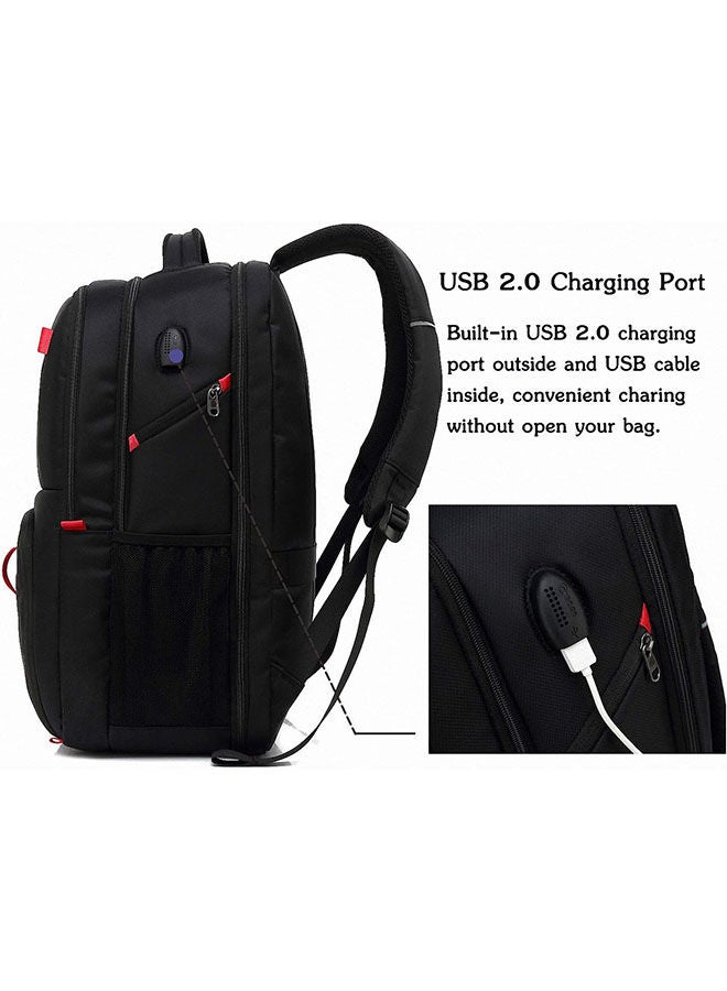 17.3 inch Travel Laptop Backpack Large Capacity College School Bookbags with USB Charging Port Business Computer Bag for Men and Women (Black) - Image 4