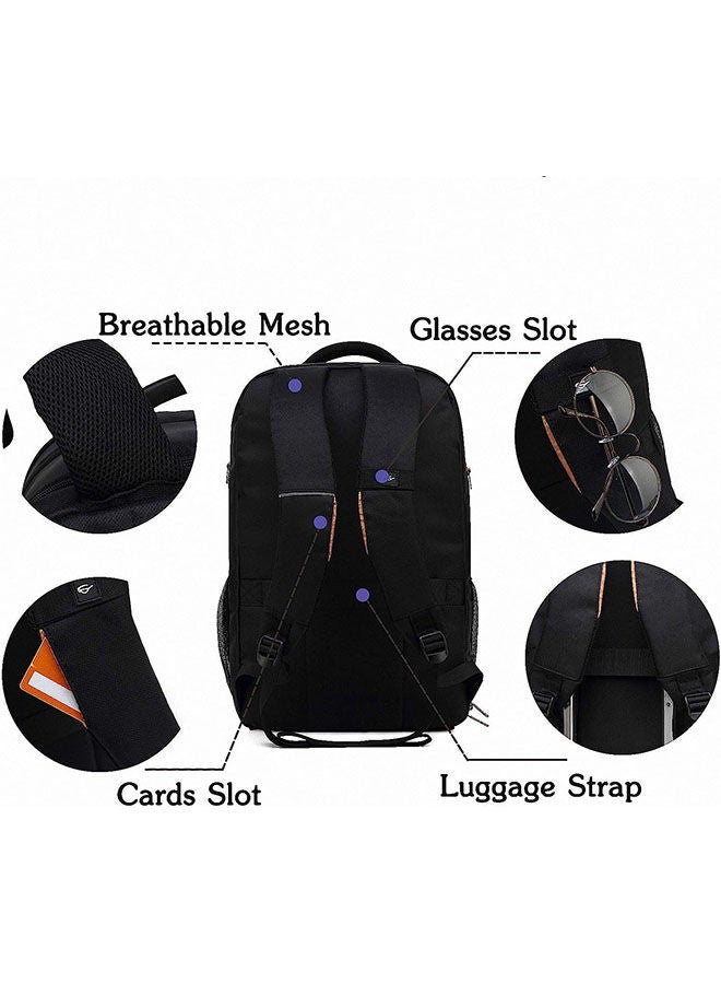 17.3 inch Travel Laptop Backpack Large Capacity College School Bookbags with USB Charging Port Business Computer Bag for Men and Women (Black) - Image 3