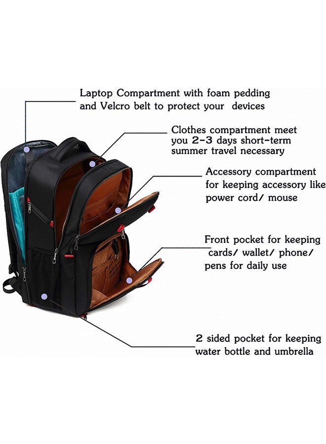 17.3 inch Travel Laptop Backpack Large Capacity College School Bookbags with USB Charging Port Business Computer Bag for Men and Women (Black) - Image 2