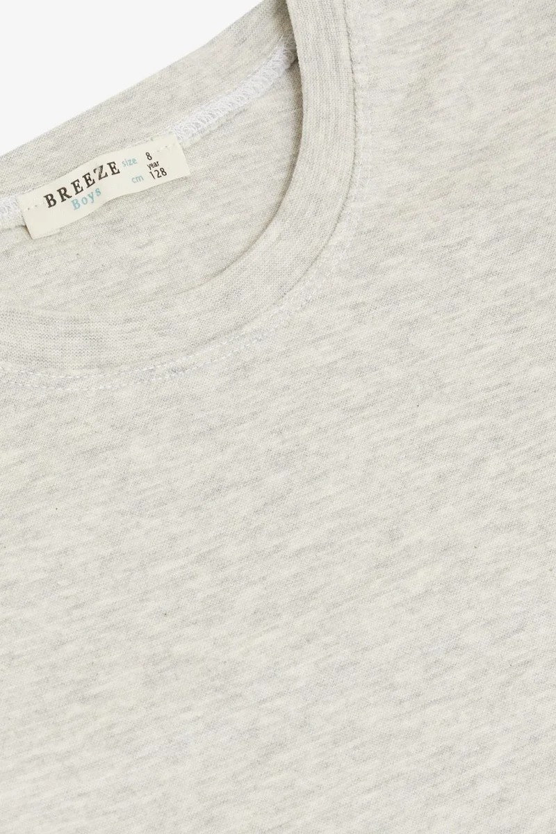 Breeze Breeze Boy's Long Sleeve T-Shirt Basic 4-8 Years, Beige Melange
