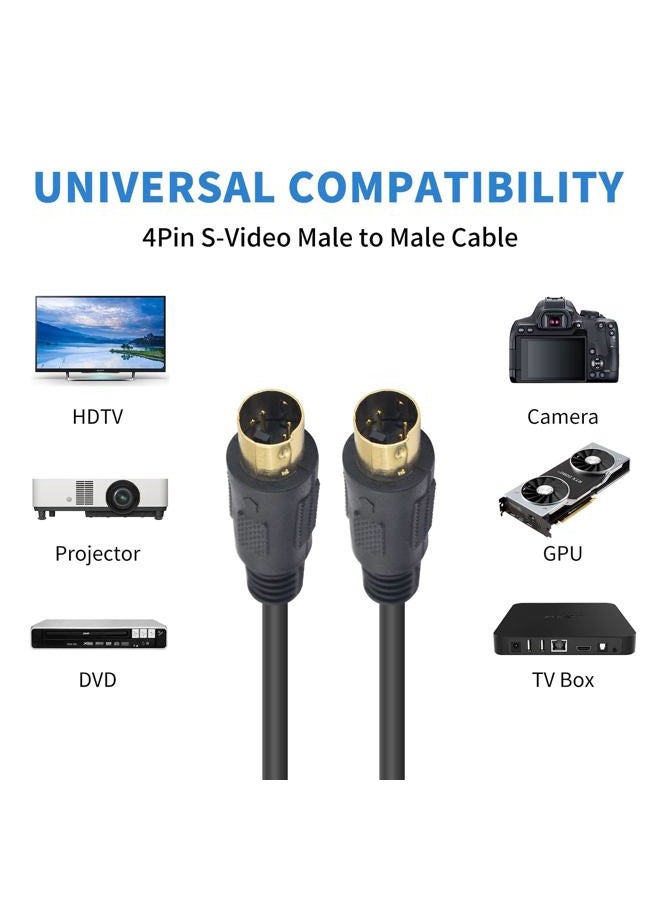 Traovien S-Video Cable Mini Din 4-Pin S Video Cable Male to Male Gold Plated Connector for Player Camcorders Laptops Transfer Video to TV or Monitor Connection Cable (3m/10Ft) - Image 5