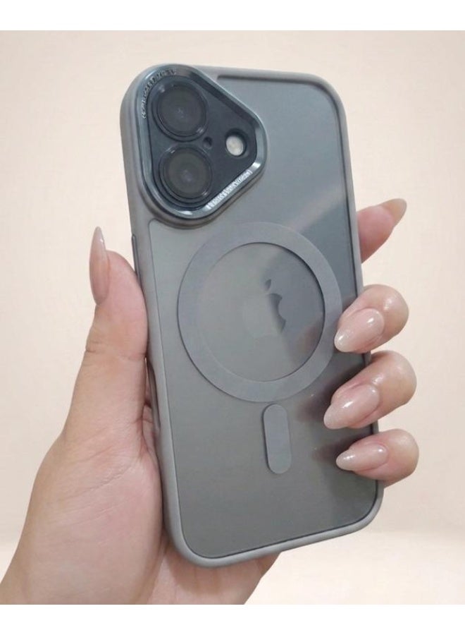وي كان جراب حماية لهاتف iPhone 16، متوافق مع MagSafe، حماية للكاميرا الخلفية، نحيف، مقاوم للصدمات والخدوش (رمادي) - Image 3