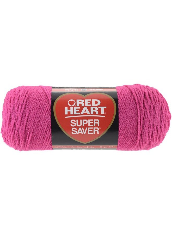 RED HEART Super Saver Yarn - Shocking Pink - Image 1