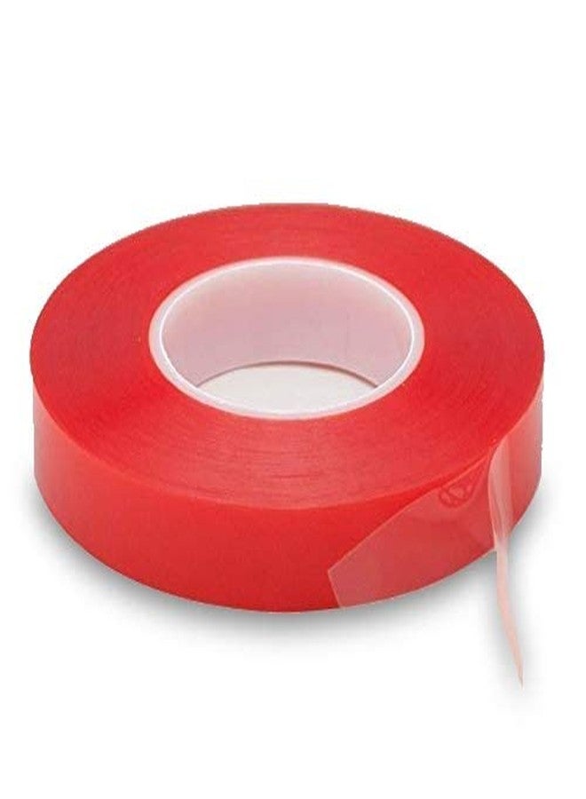 Artnery Red Double Side Strong Polyster/Acrylic Transparent Tacky Tape (24mm x 5 meter) - Image 5