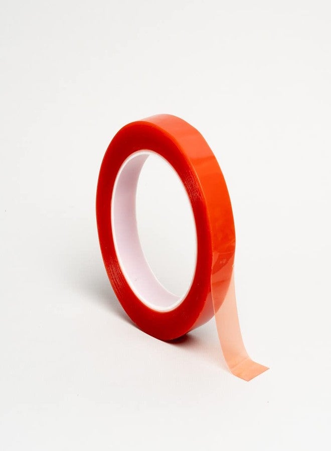 Artnery Red Double Side Strong Polyster/Acrylic Transparent Tacky Tape (24mm x 5 meter) - Image 1
