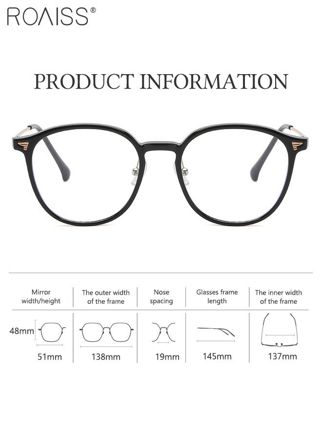 رويس نظارة نسائية لحجب الضوء الأزرق، نظارة دائرية للكمبيوتر وللقراءة والألعاب والتلفزيون والهواتف بفلتر الضوء الأزرق، نظارات الموضة المضادة لإجهاد العين والصداع - Image 3