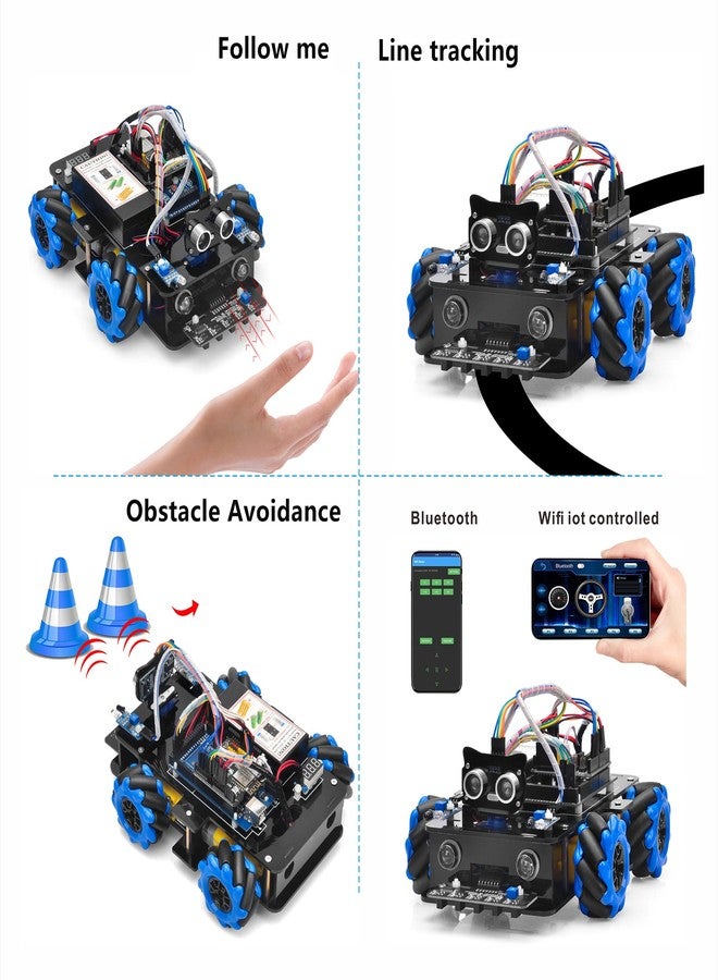 OSOYOO Mecanum Wheels Robot Car Kit for Arduino Mega2560 STEM Remote Controlled DIY Coding Learning & Programming Kit Omni Directional (for arduino) - Image 2