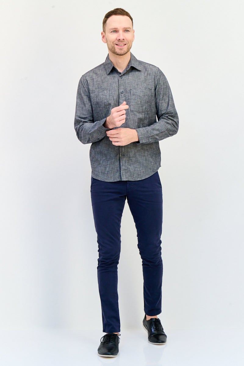 GAP Men Regular Fit Washed Long Sleeve Casual Shirt, Charcoal - Image 4