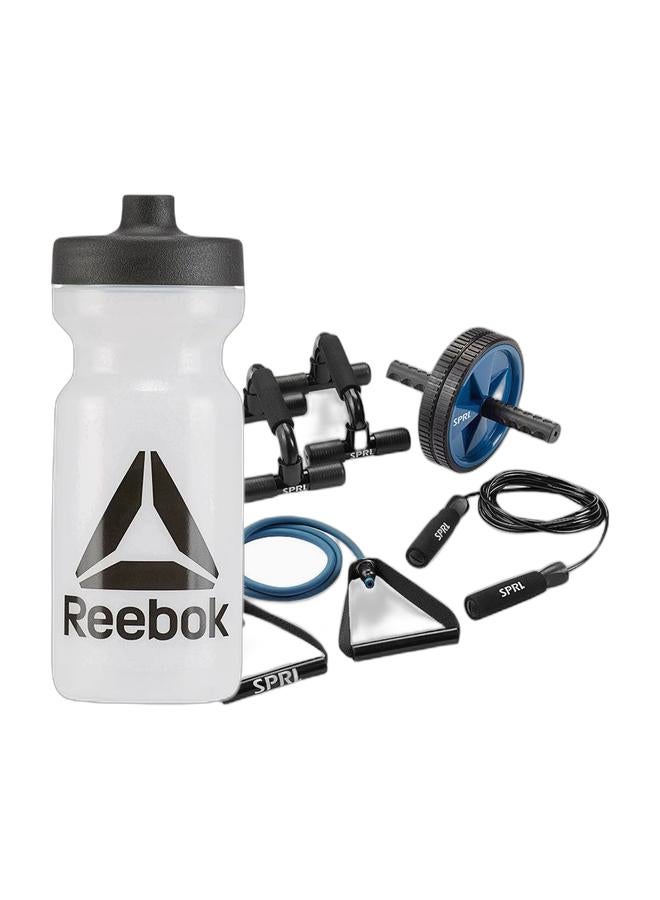 speedo Fitness Bundle-Foundation Sports Water Bottle 500ml – BPA-Free, Leak-Proof Gym Water Bottle for Men & Women – Lightweight, Reusable, Black Travel Hydration Bottle With SPRI Home Gym Kit w Rope, Bars, Band, Ab Wheel - Image 1