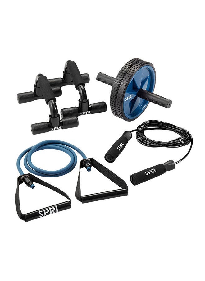 speedo Fitness Bundle-Foundation Sports Water Bottle 500ml – BPA-Free, Leak-Proof Gym Water Bottle for Men & Women – Lightweight, Reusable, Black Travel Hydration Bottle With SPRI Home Gym Kit w Rope, Bars, Band, Ab Wheel - Image 3